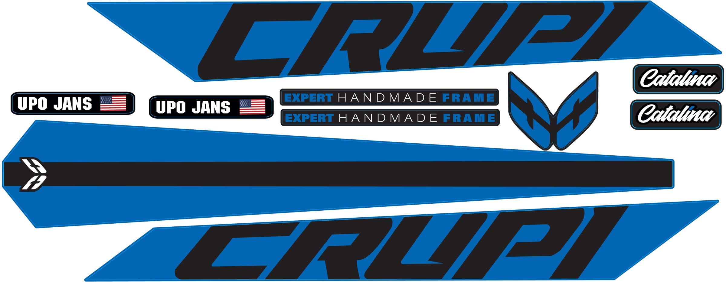 Crupi BMX Decals Blue 2024 Catalina Frame Decal