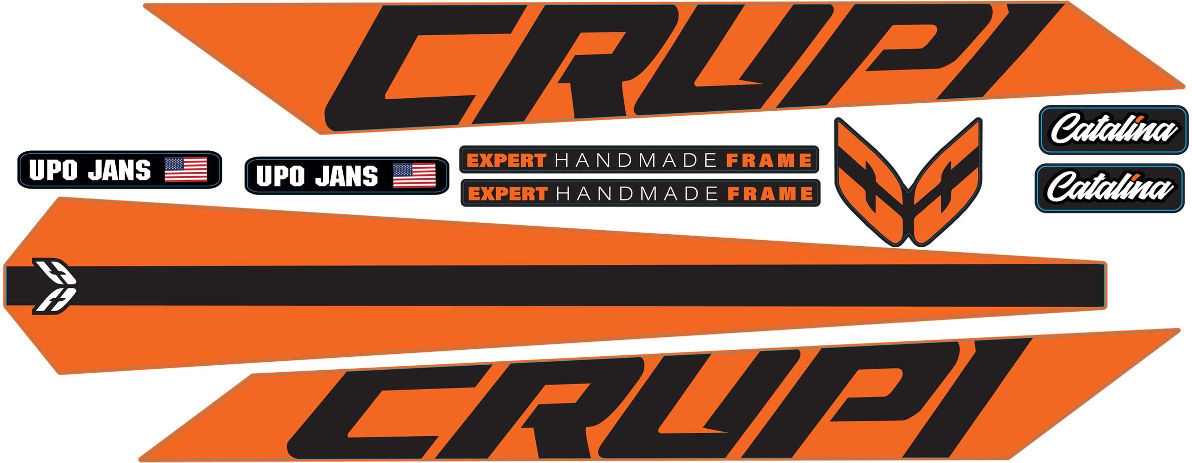 Crupi BMX Decals Orange 2024 Catalina Frame Decal