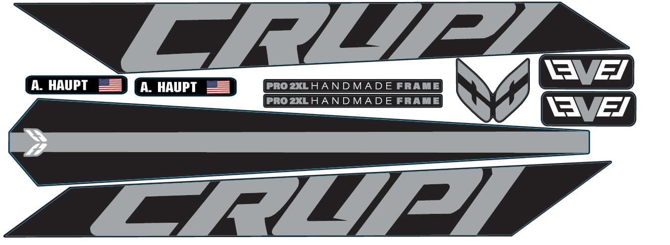 Crupi BMX Decals 2024 Level Frame Decals