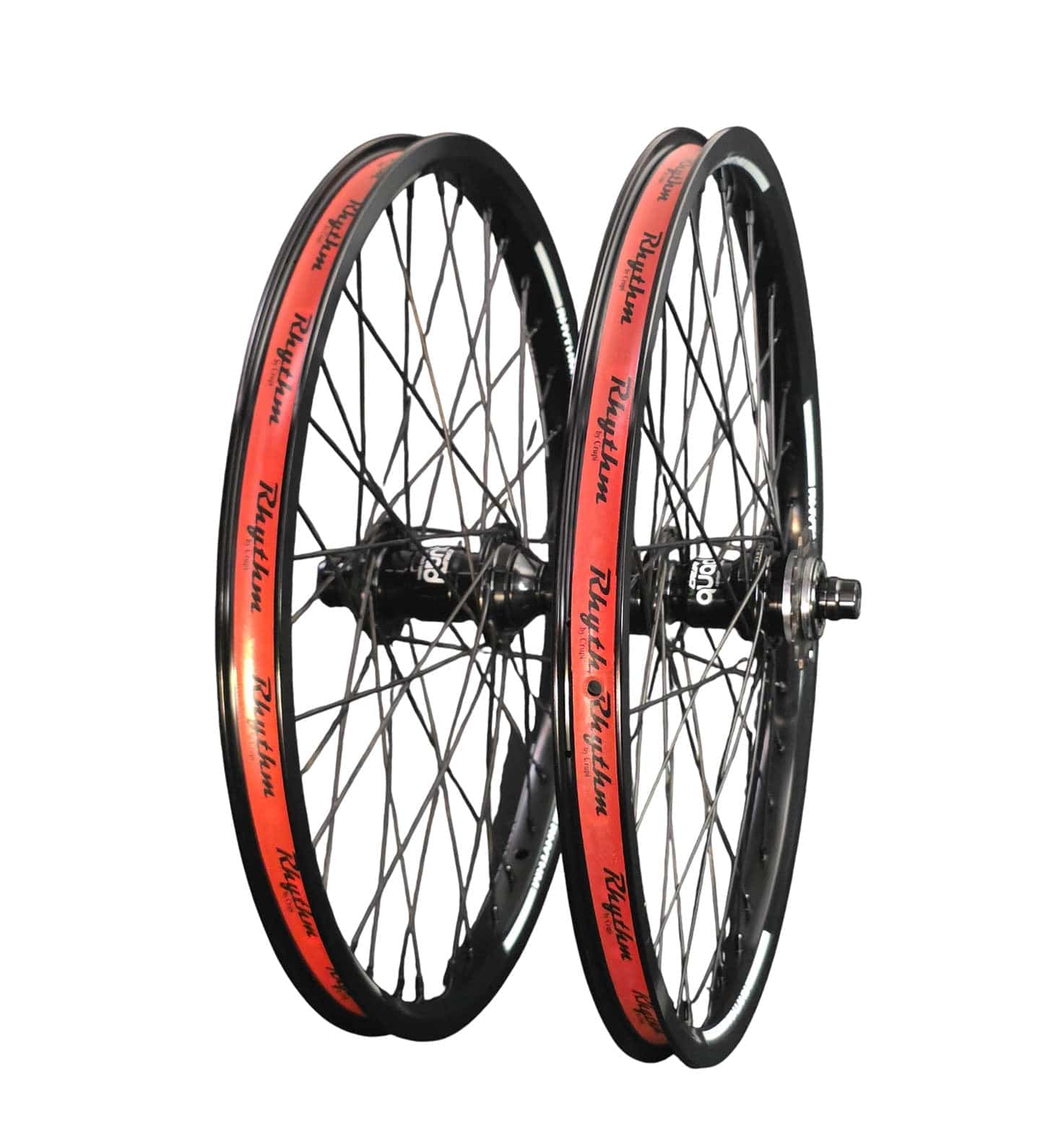 Crupi Parts Wheels 20 x 1.75 36H with 20mm Front / Black Crupi 20 x 1.75 36H CenterLock Wheelset