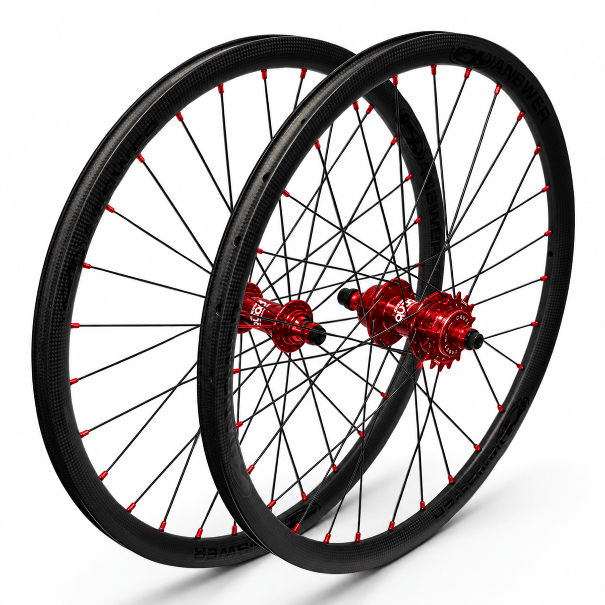 Crupi Parts Wheels 28H 20" Mini/Expt 451mm Disc Only / Black/Red Answer Crupi Carbon Mini 28H CL Wheelsets