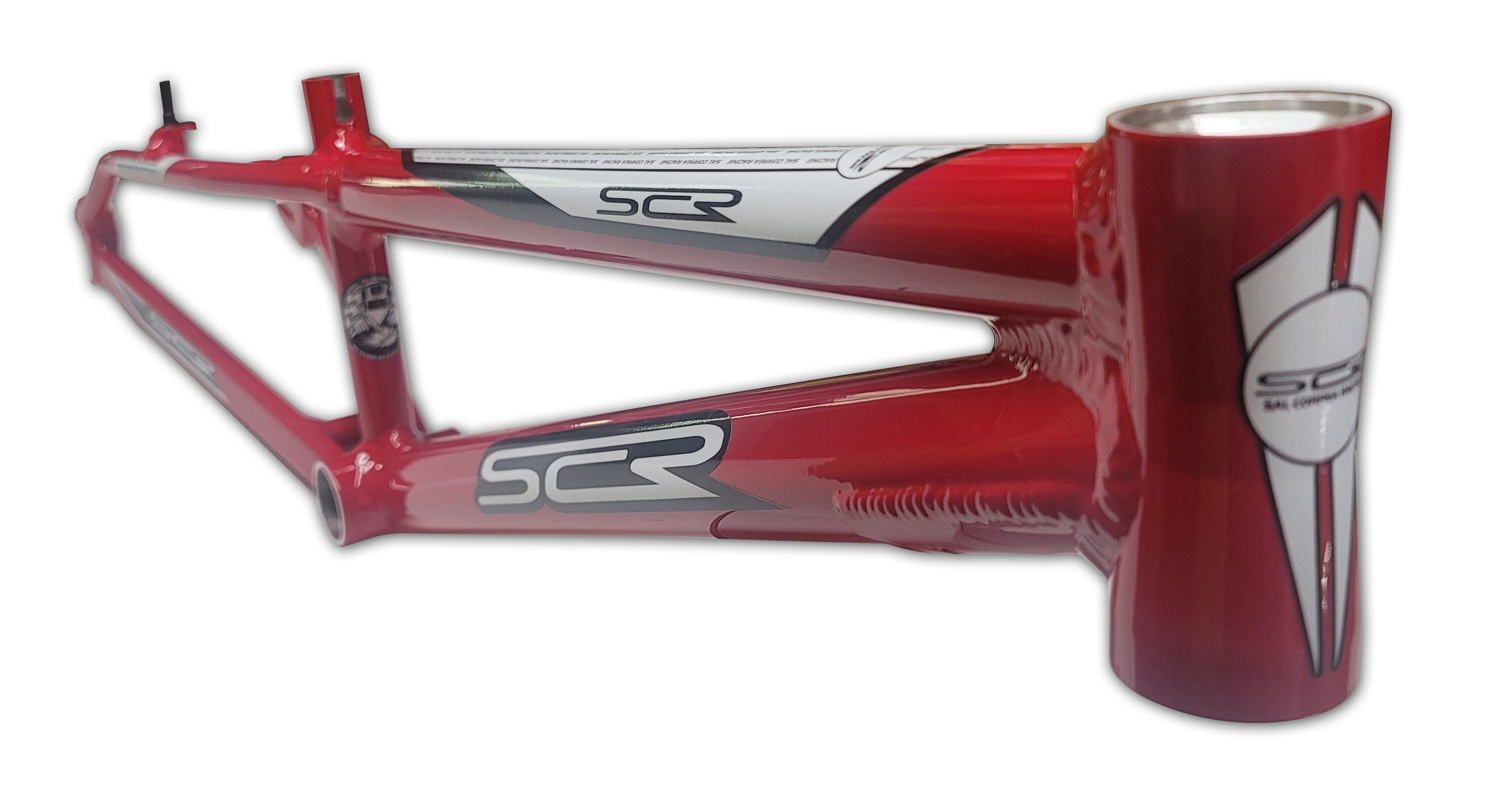 SCR Frames Red / Mostly White decals SCR 20" Mini Race Frame