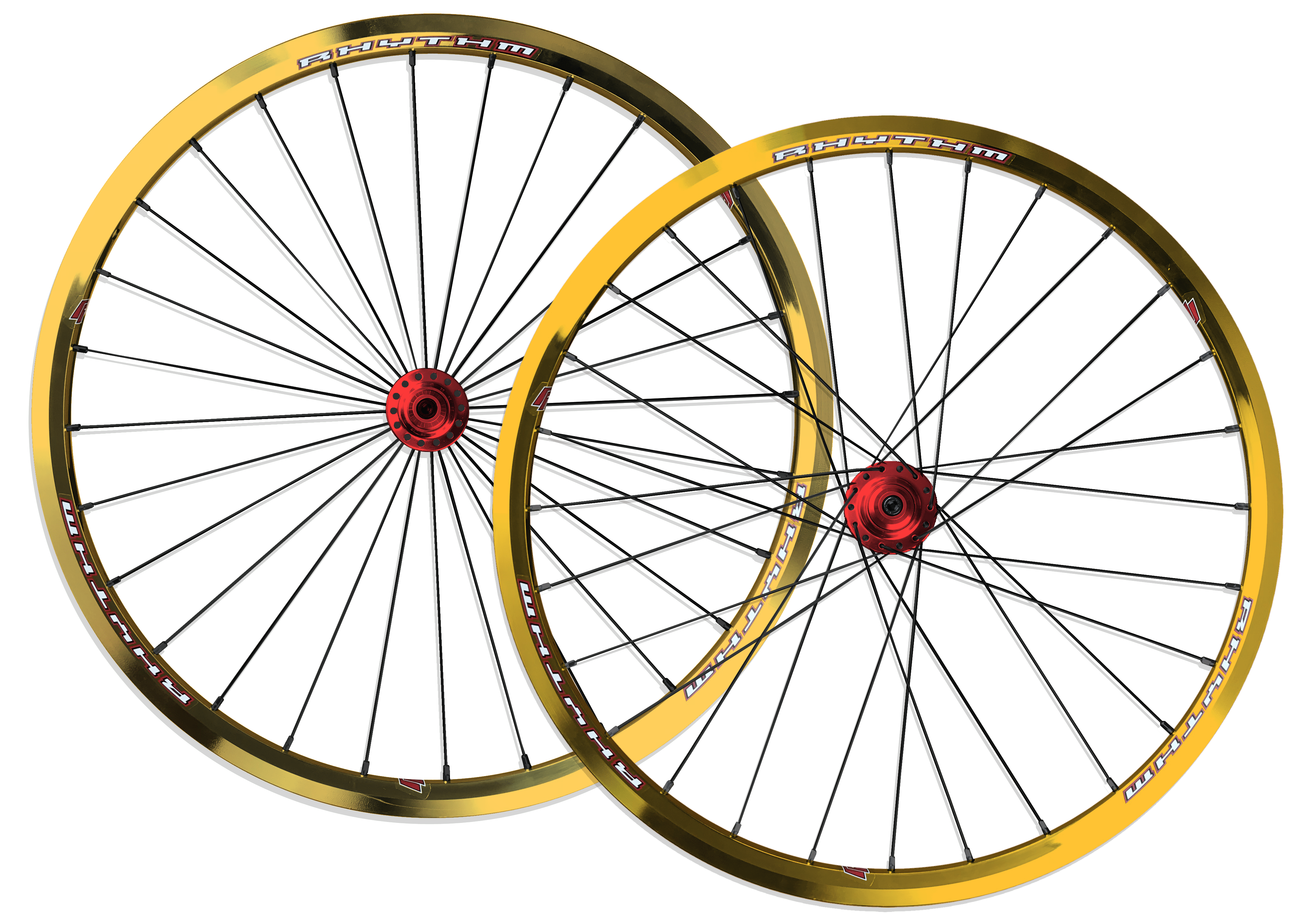 Crupi Parts Custom Wheels Gold Rim / Red Hub / Silver Nipple Custom 20 x 1-3/8" Crupi 28H Wheelset