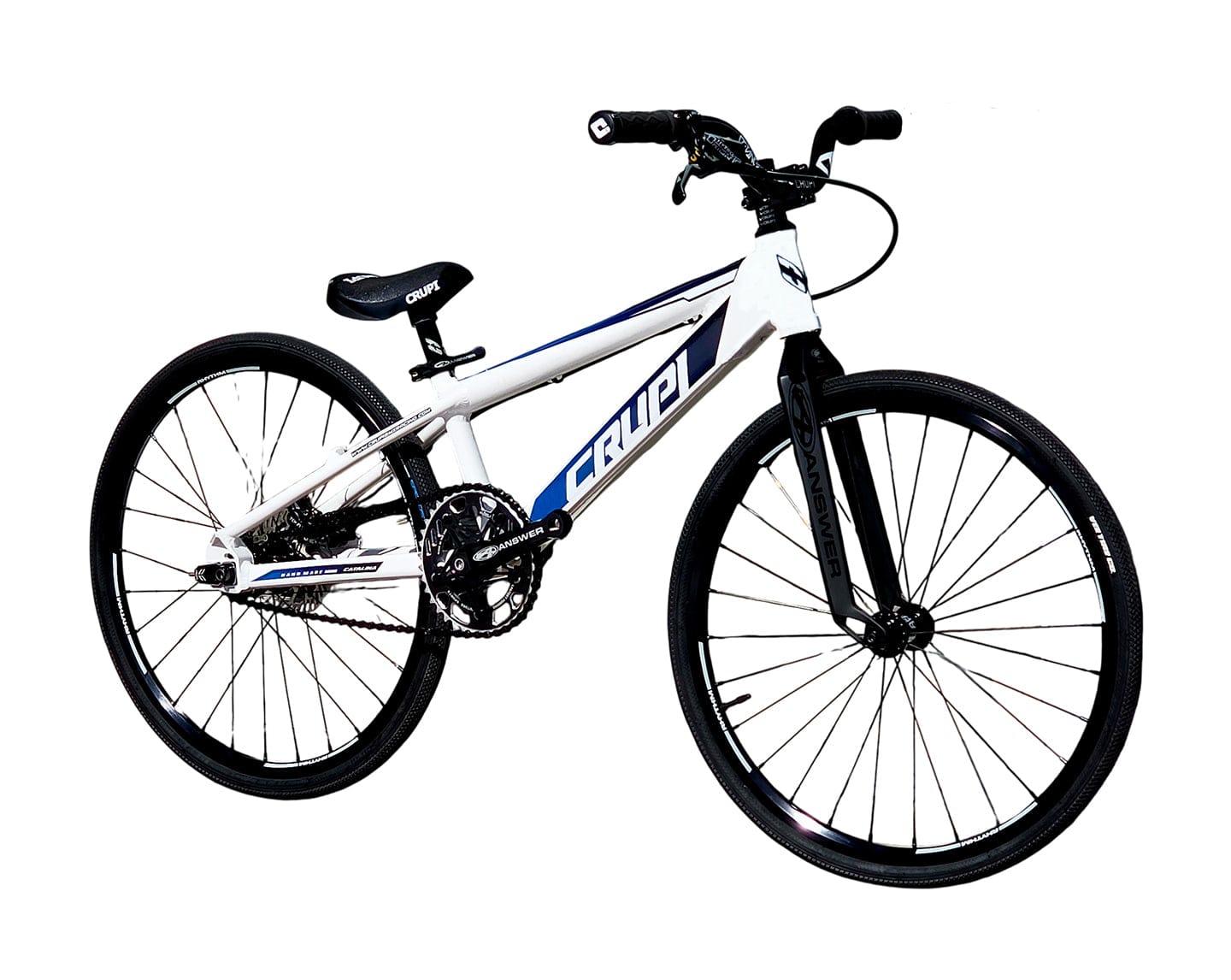Crupi BMX Complete Bike White / with Black parts / with Blue/Black Fade decals Catalina 2.0 Micro Mini Complete Bike