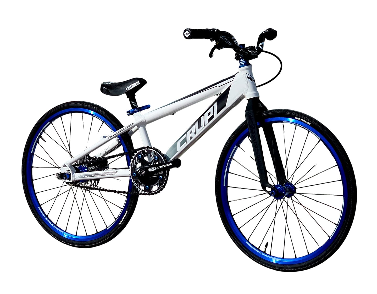 Crupi BMX Complete Bike White / with Blue parts / with Black/White Fade decals Catalina 2.0 Micro Mini Complete Bike