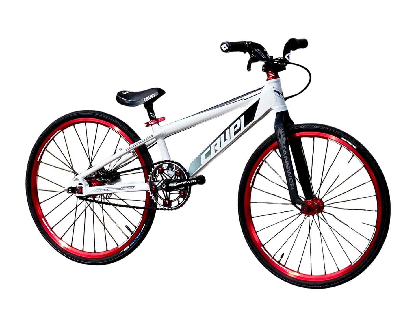 Crupi BMX Complete Bike White / with Red parts / with Black/White Fade decals Catalina 2.0 Micro Mini Complete Bike