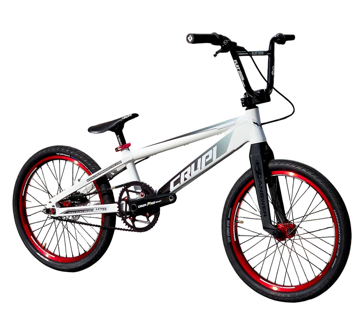 Crupi BMX Complete Bike White / with Red parts / with Black/White Fade decals Level 2.0 Pro Complete Bike