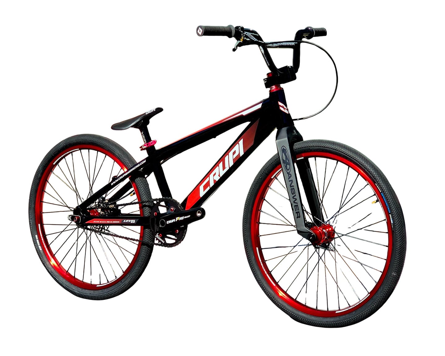 Crupi BMX Complete Bike Black / with Red parts / with Red/Black Fade decals Level 2.0 Pro Cruiser Complete Bike
