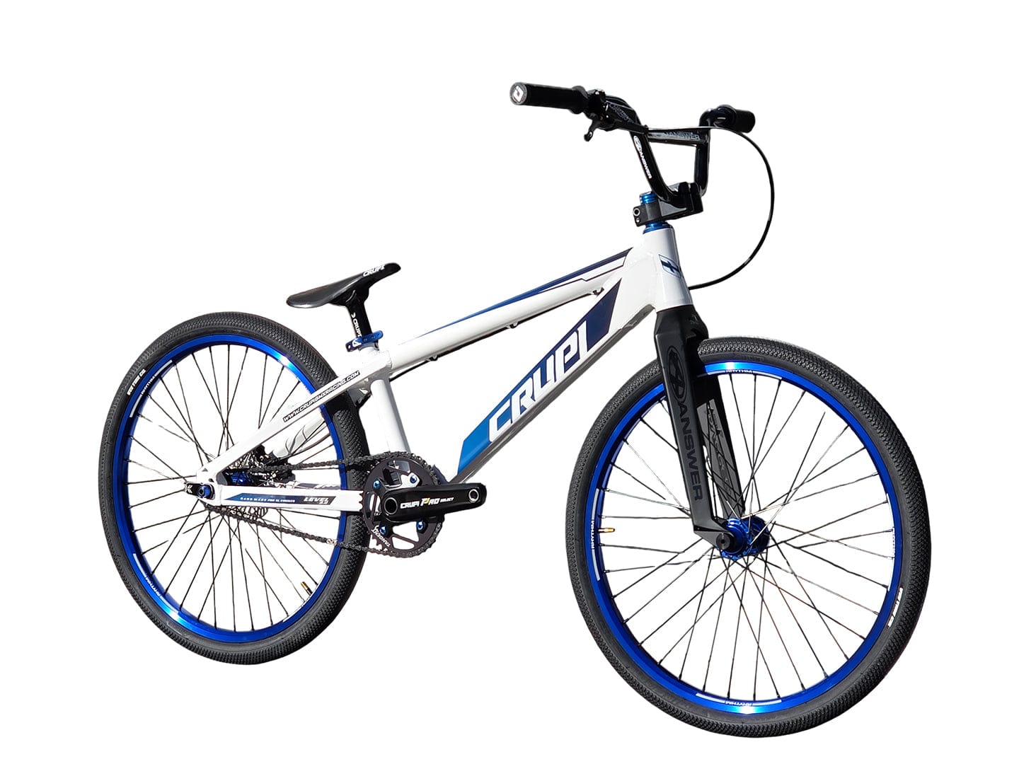 Crupi BMX Complete Bike White / with Blue parts / with Blue/Black Fade decals Level 2.0 Pro Cruiser Complete Bike
