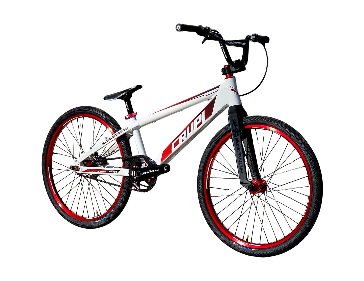 Crupi BMX Complete Bike White / with Red parts / with Red/Black Fade decals Level 2.0 Pro Cruiser Complete Bike