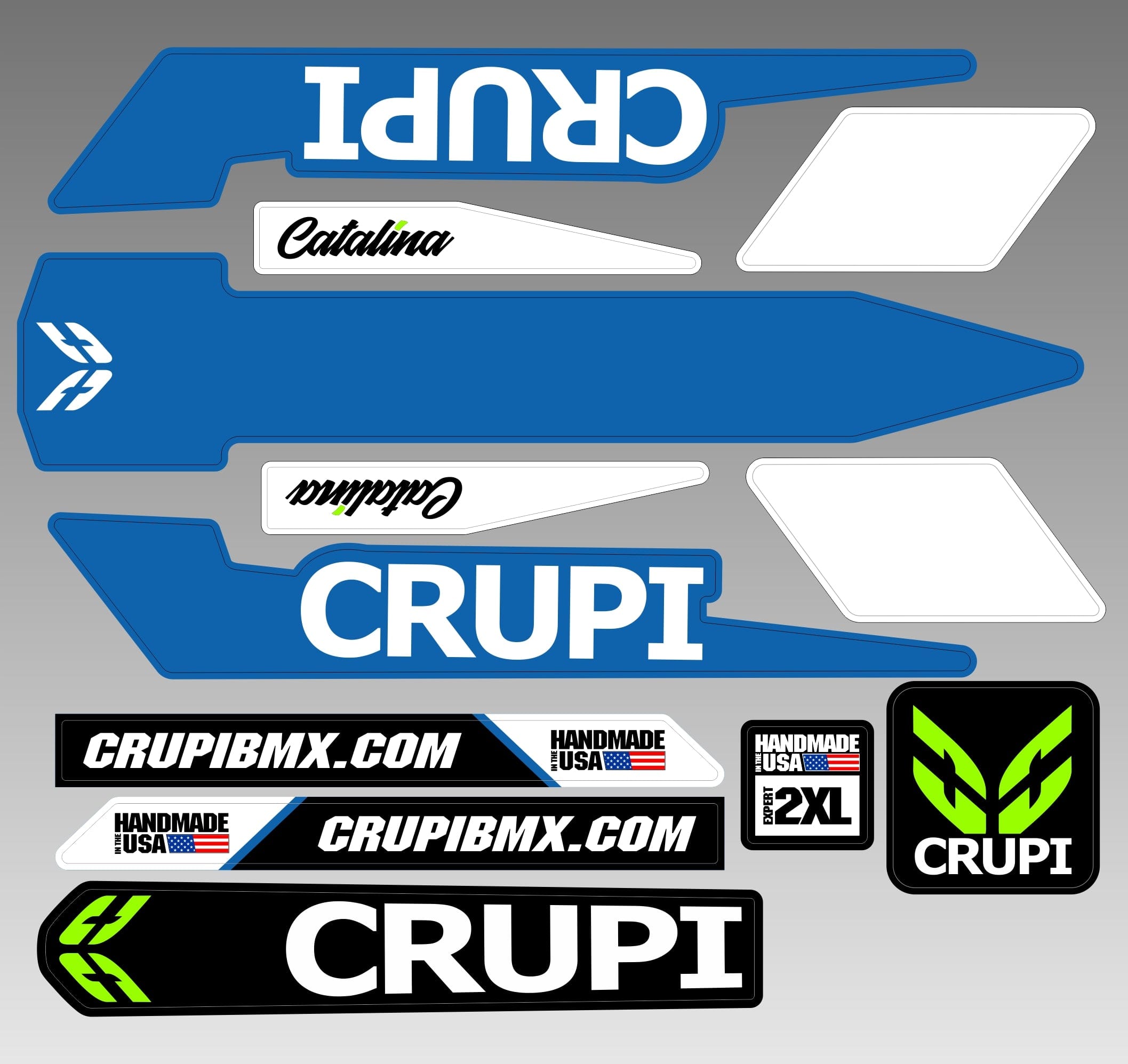 Crupi BMX Decals Micro / Blue 2019 Crupi Catalina Frame Decals