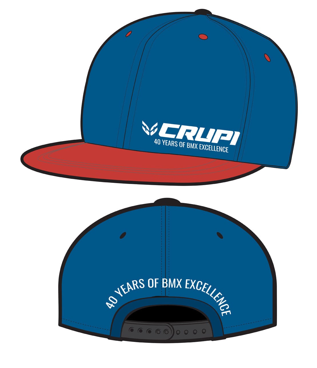 Crupi Apparel One Size Fits All / Blue/Red Crupi Slick Snapback Cap Blue/Red