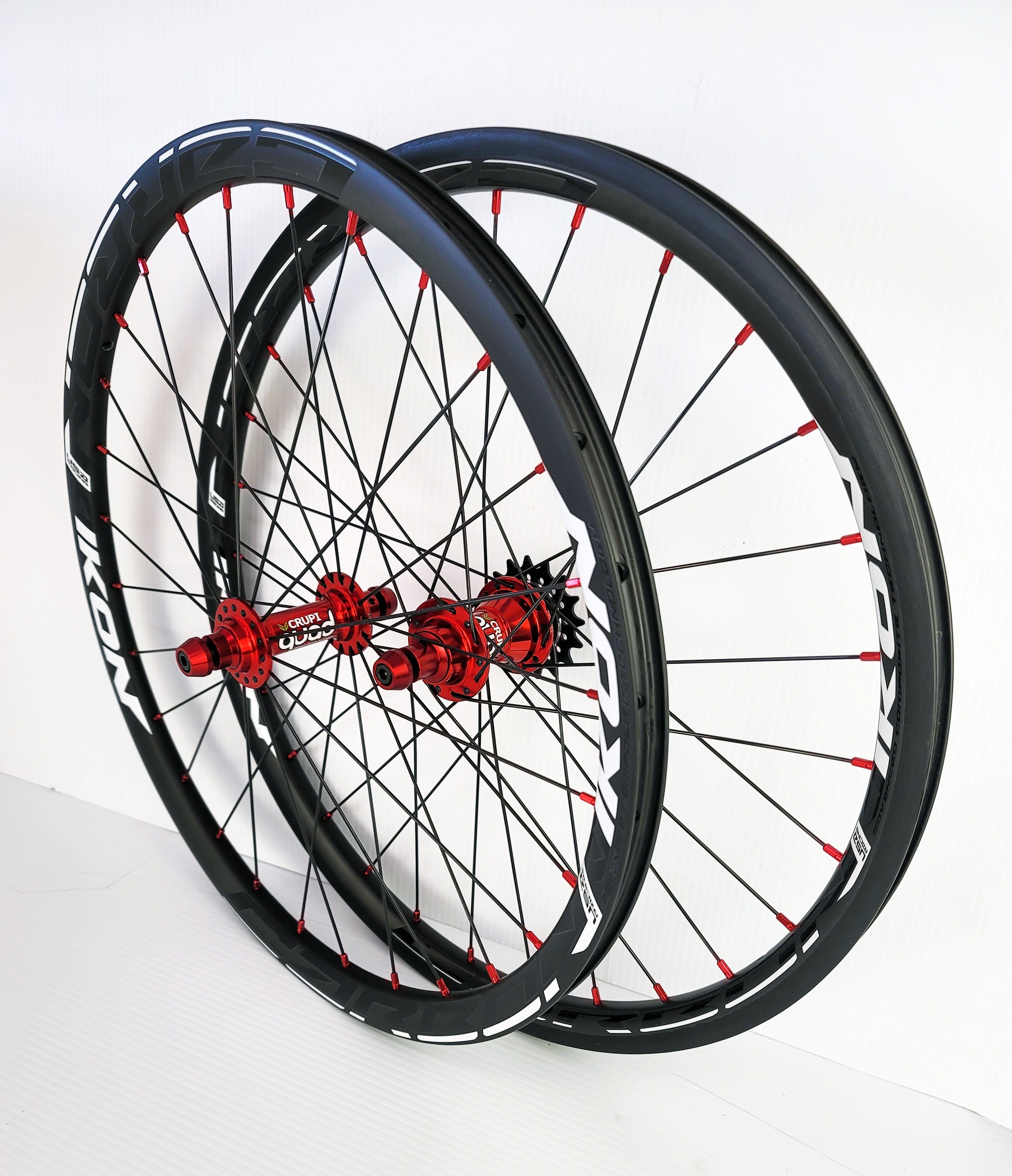 Crupi Parts Wheels 28H 20" Mini/Expt 451x22mm / Black/Red IKON Crupi Carbon Wheelsets