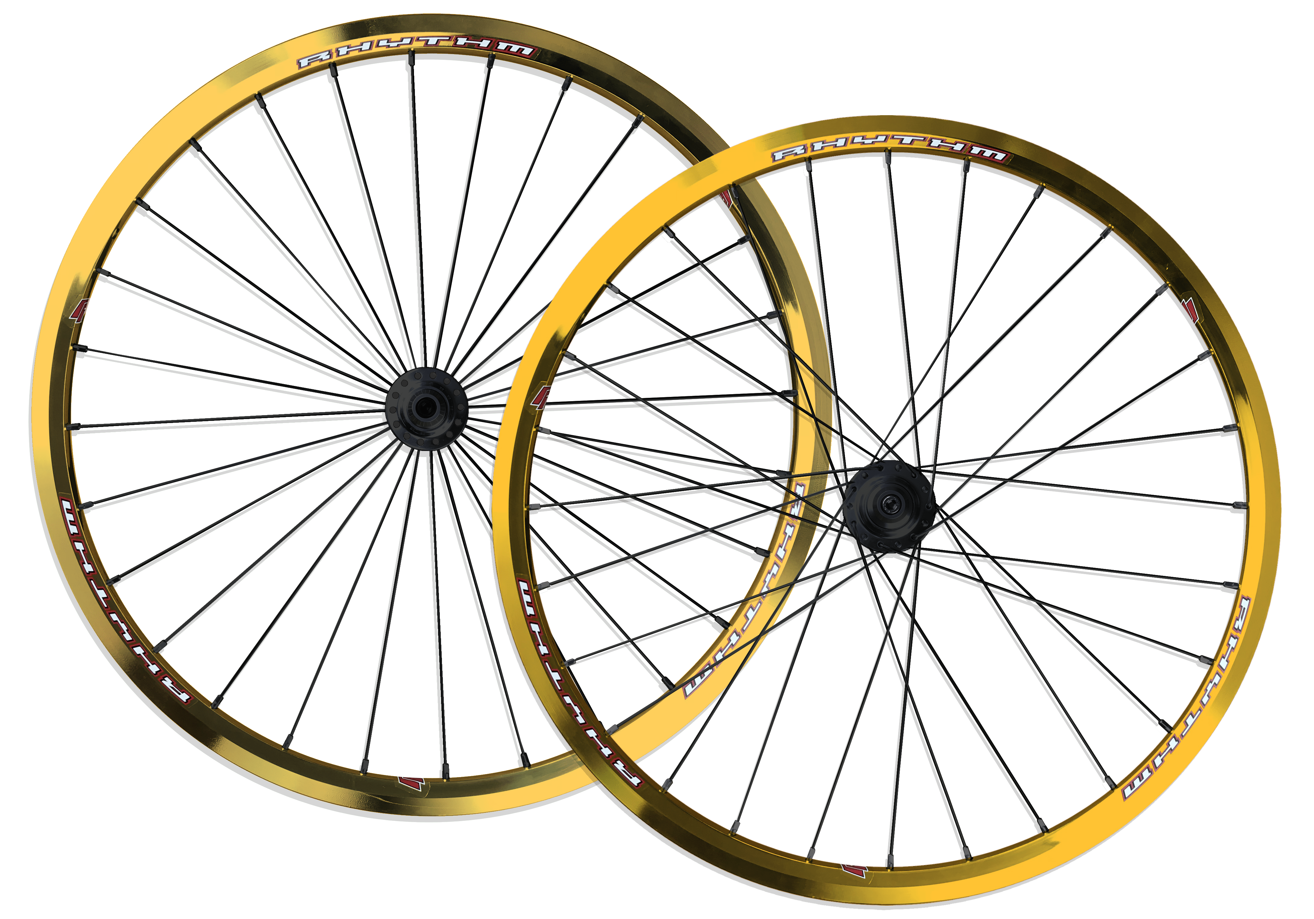 Crupi Parts Custom Wheels Gold Rim / Black Hub / Silver Nipple Custom 20 x 1-3/8" Crupi 28H Wheelset