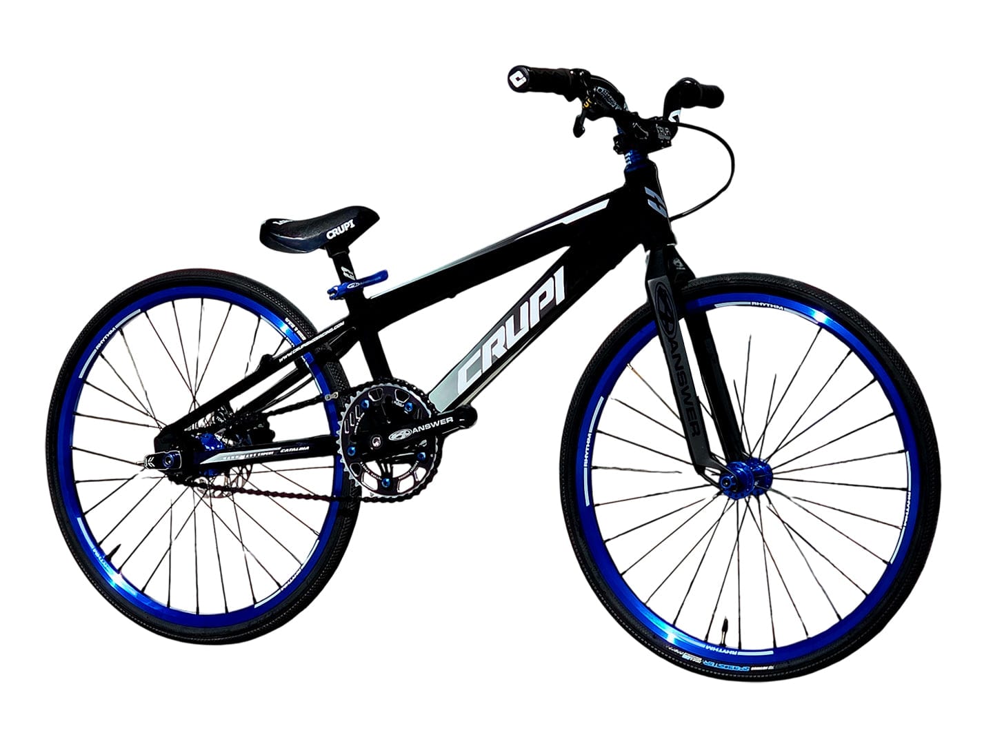 Crupi BMX Complete Bike Black / with Blue parts / with Black/White Fade decals Catalina 2.0 Micro Mini Complete Bike