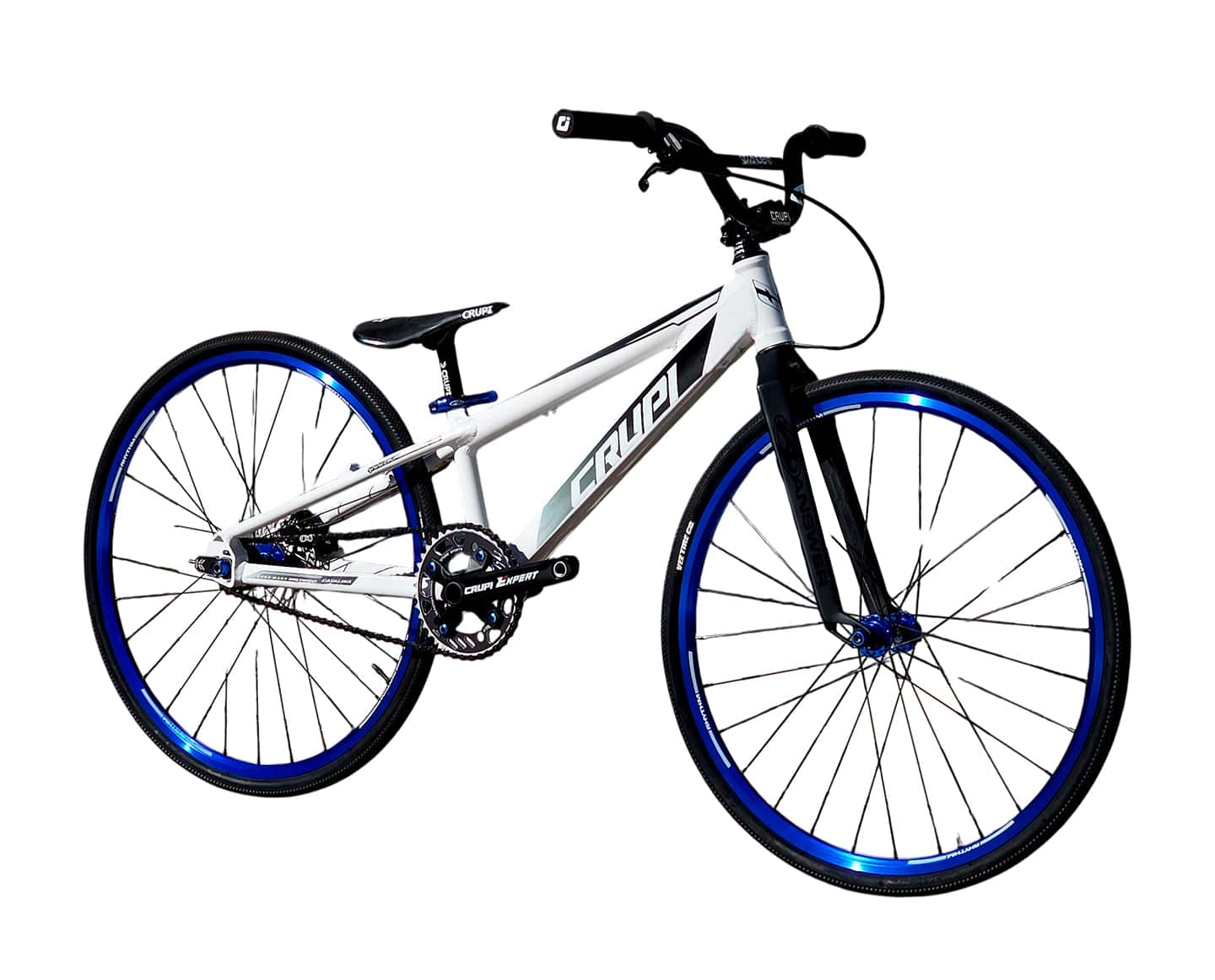 Crupi BMX Complete Bike White / with Blue parts / with Black/White Fade decals Catalina 2.0 Mini Cruiser Complete Bike