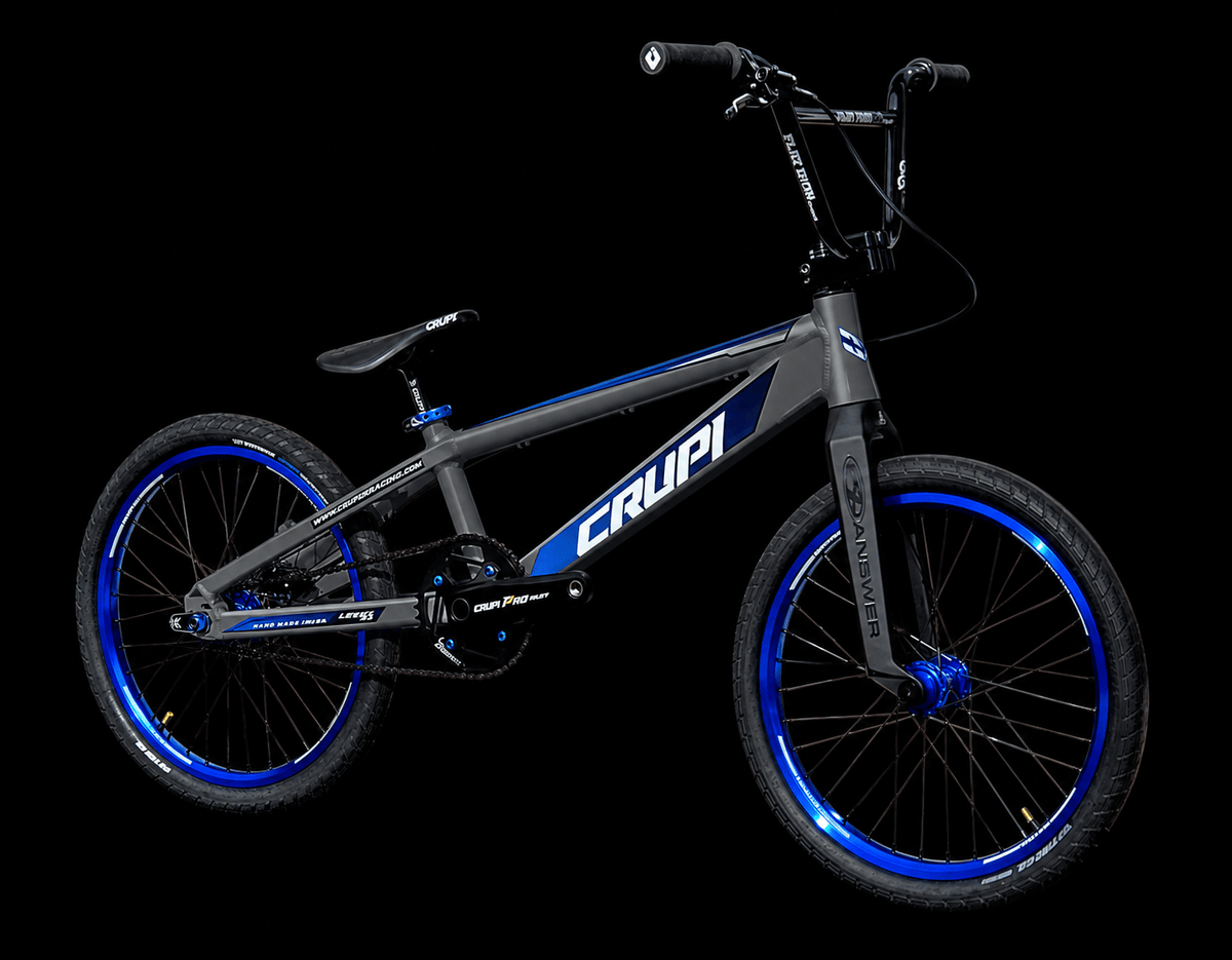 Crupi BMX Complete Bike Charcoal / with Blue parts / with Blue/Black Fade decals OS20 2.0 Pro XL Complete Bike