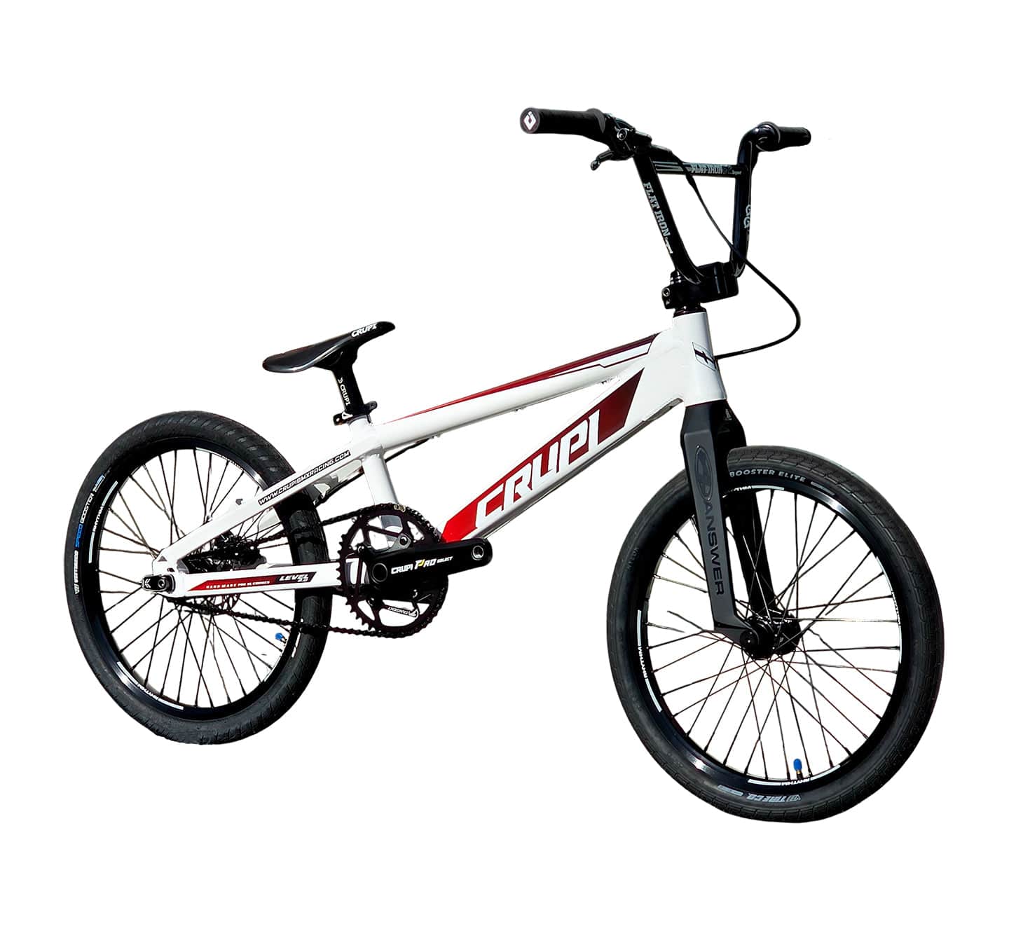 Crupi BMX Complete Bike White / with Black parts / with Red/Black Fade decals Level 2.0 Pro Complete Bike