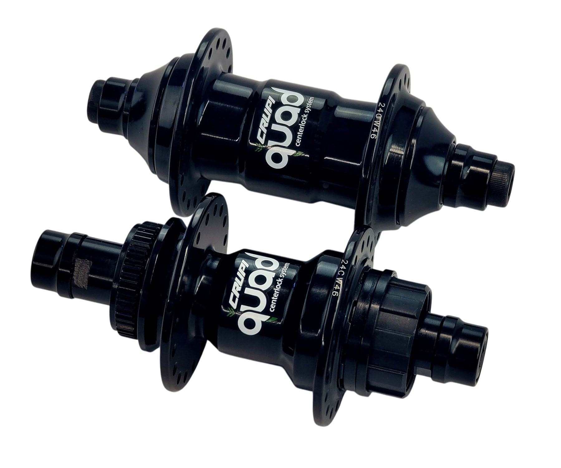Crupi Parts Hubs 36H Pro CenterLock with 3/8 Front Axle / Black Crupi Quad 36H CenterLock Hubsets