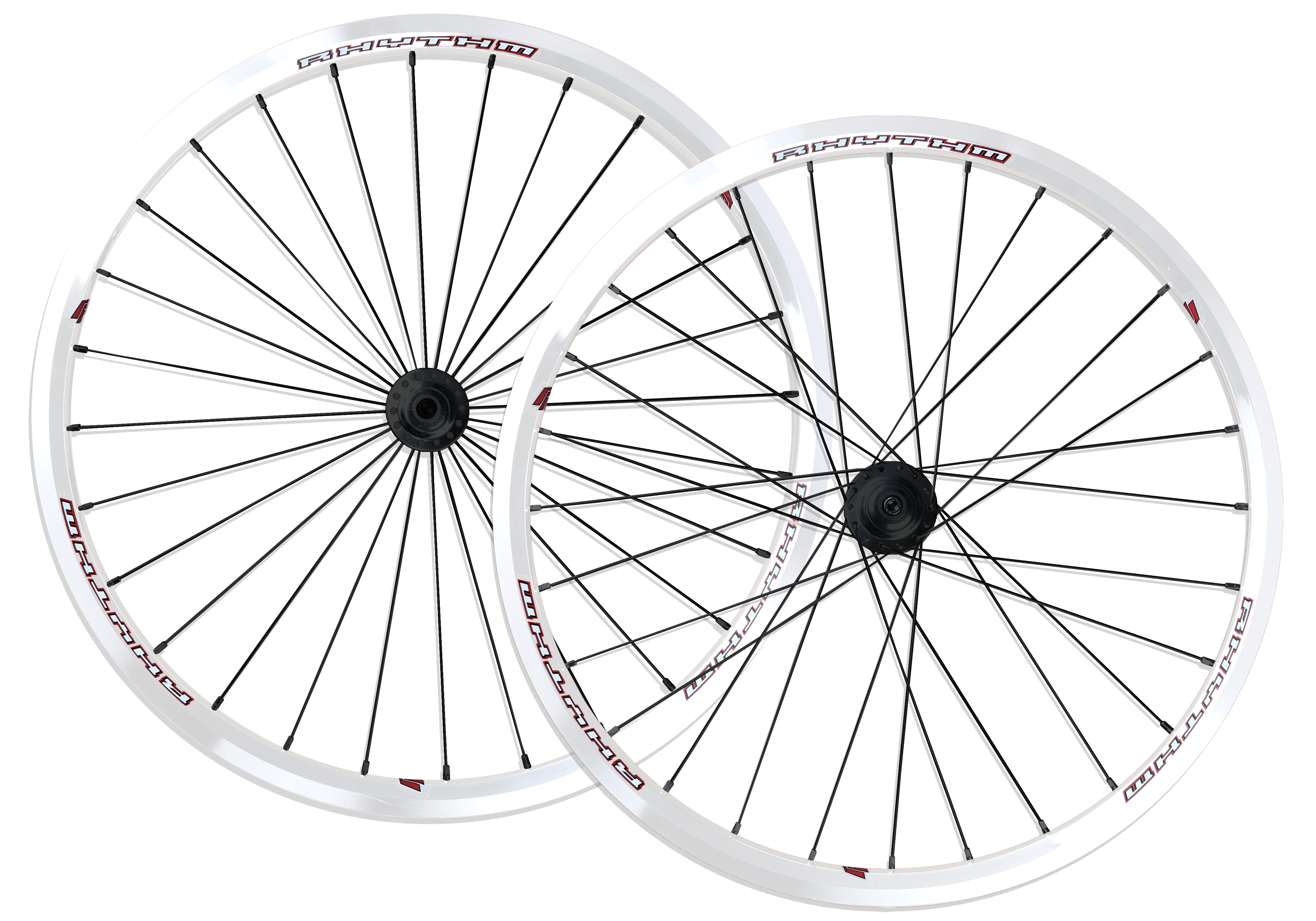 Crupi Parts Custom Wheels White Rim / Black Hub / Silver Nipple Custom 24 x 1-3/8" Crupi 28H Cruiser Wheelset