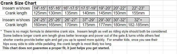 Answer Cranks ANSWER Mini Square Taper Cranks